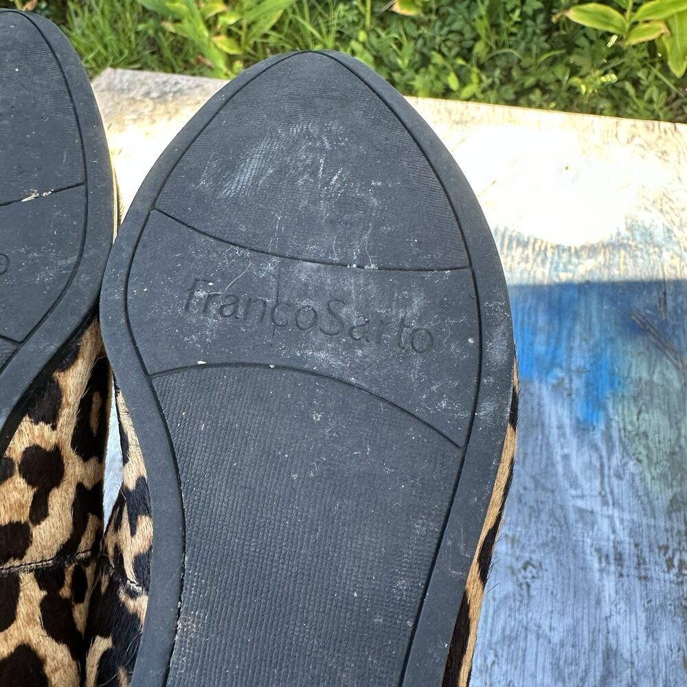 Franco Sarto Leopard Print Calf Hair Pointed-Toe Loafers Size 8 M Womens 825 - Picture 16 of 16